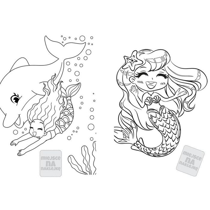 Baw się i Koloruj. Syrenki + 24 Naklejki Malowanki Kolorowanki