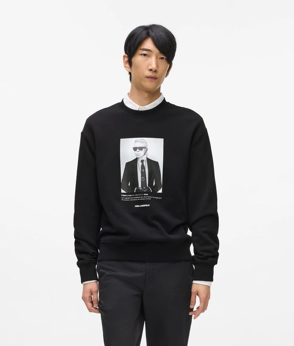 Karl lagerfeld bluza męska wkładana przez głowę z nadrukiem czarna xs u5a