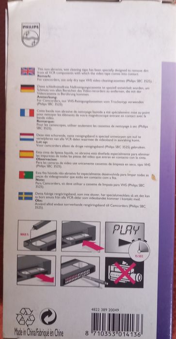 Cassete de limpeza marca Philips