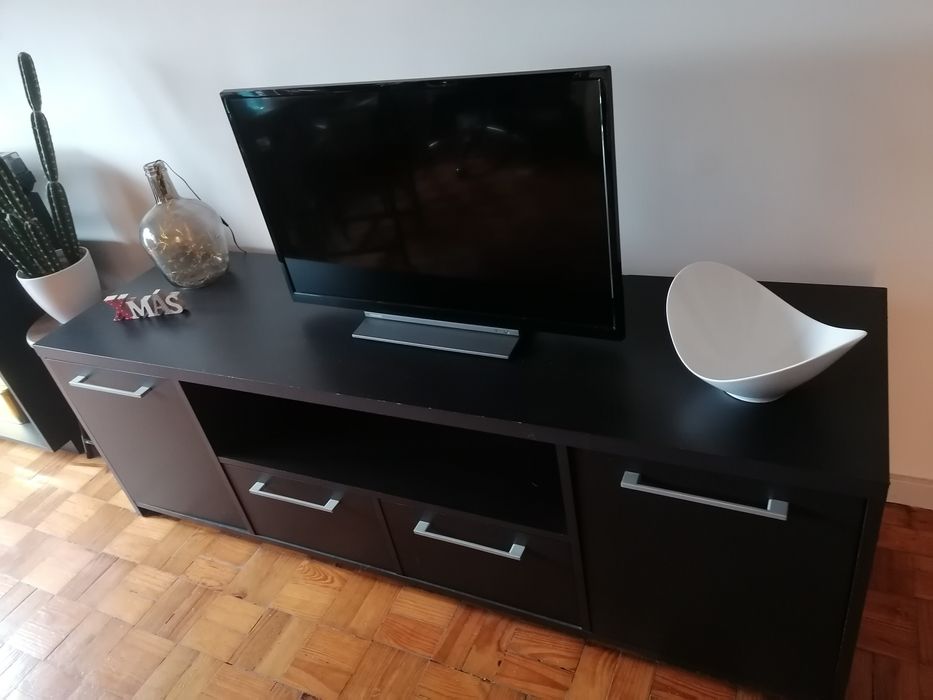 Móvel TV preto-acastanhado