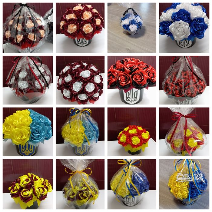 Букети і кошики з атласних  стрічок