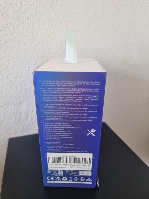Rato Rapoo VT2 - 8K - 750H Bateria - Selado