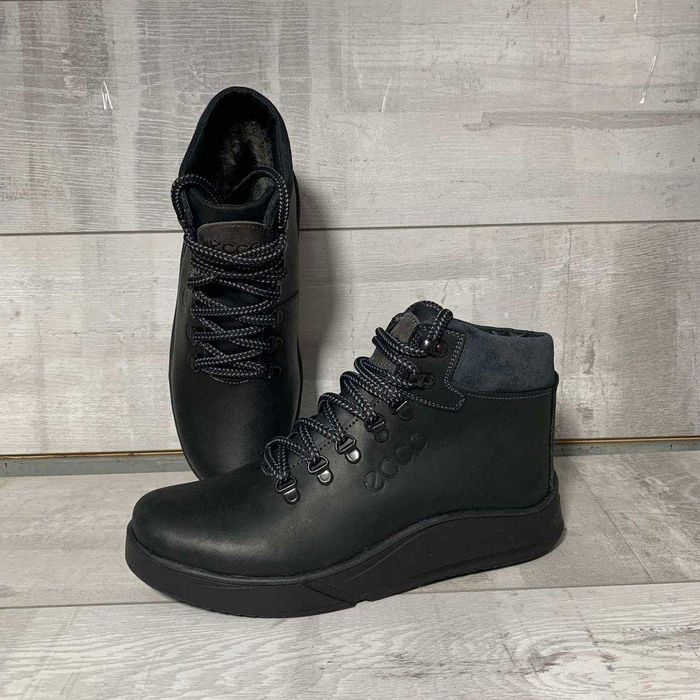 Мужские зимние ботинки Чоловічі черевикиизнатуральнойкожи.ECCOТрицвета