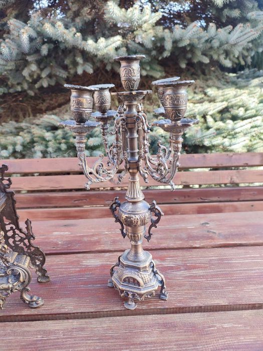 Годинник канделябри підсвічники бронза антик