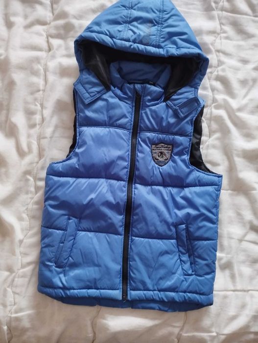 Blusão/casaco/colete sem mangas, azul - menino/rapaz
