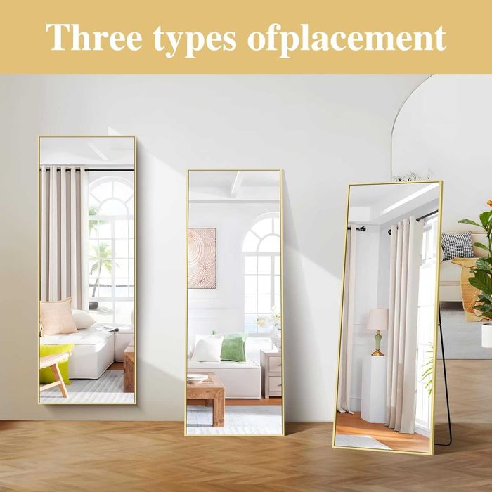 Nowe lustro / lusterko / stojące / kwadratowe / złote / 161x52 / R70!