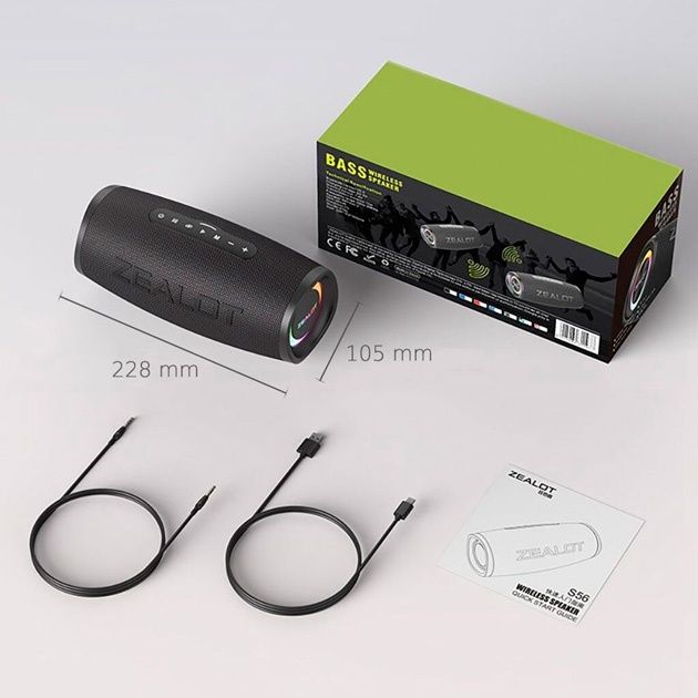 Колонка Bluetooth Zealot S56 40w Бездротова 8000 мА (JBL)