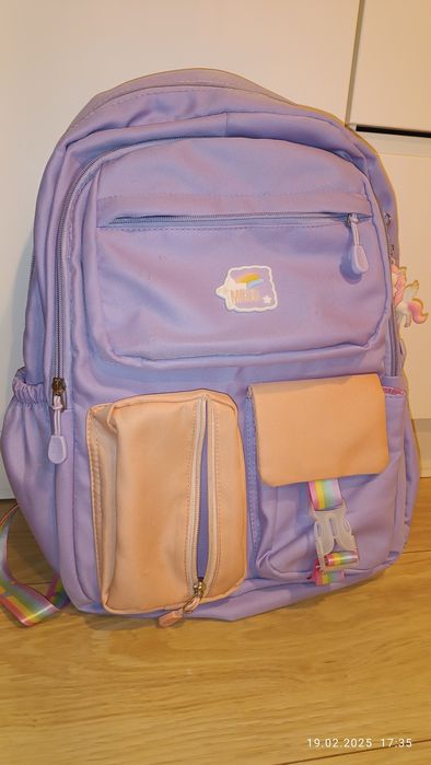Duży plecak dla dziewczynki fioletowy