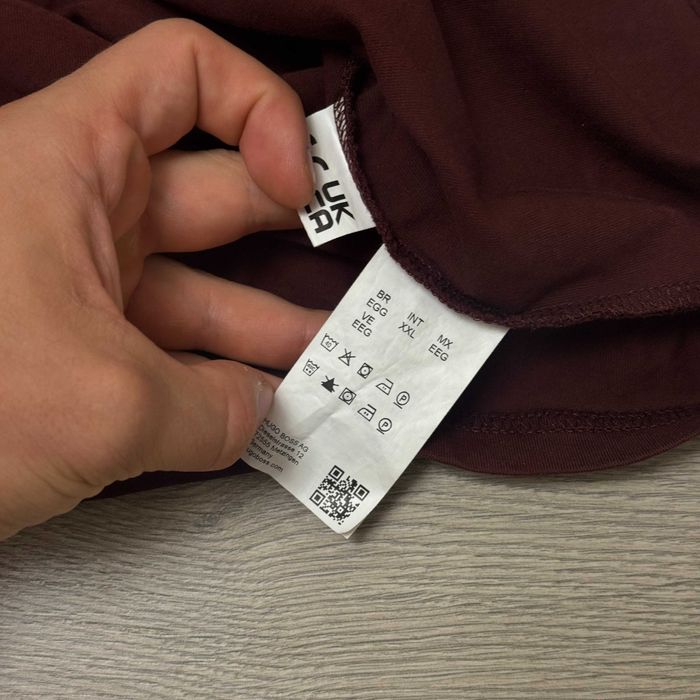 Преміум Бордова футболка Хуго БОСС BOSS Maroon Sourced, розмір факт XL