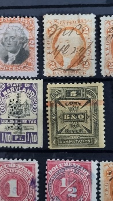 USA znaki akcyzowe i skarbowe (Revenue) + New York Stock Transfer + Ma