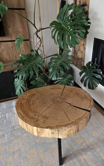 Stolik kawowy. Dąb. Naturalny piękne usłojenie. Plaster