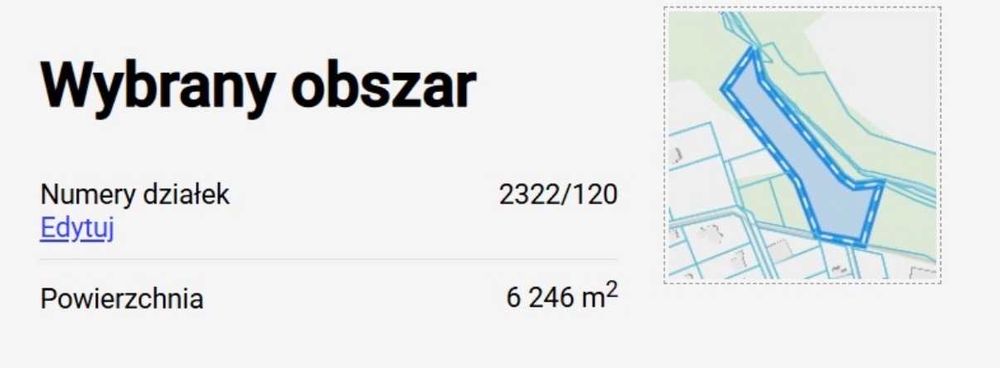 Ostatnia linia zabudowy ! Działka rolno-budowlana 6246 m² ,Studzienice