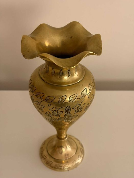 Vaso de Latão Gravado – Artesanal – Vintage