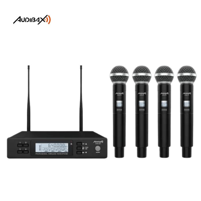 Sistema de Microfones Sem Fio Audibax AWM 401 UHF de 4 canais