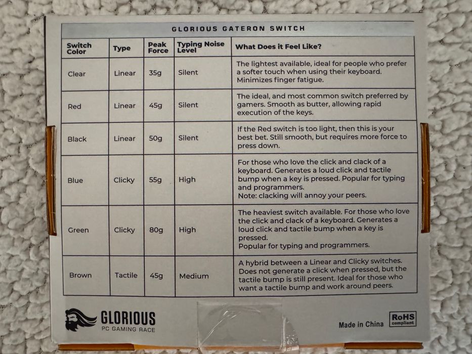 Glorious - Gateron Switches - Brown - 120x
