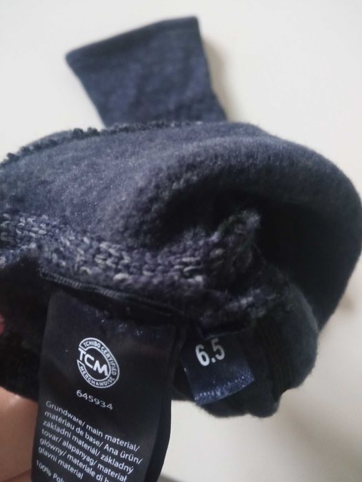 TCM damskie rękawiczki mitenki szare r 6,5