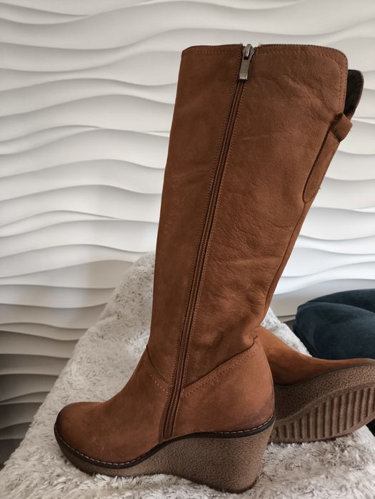 Kozaki naturalna skóra nubuk 39r