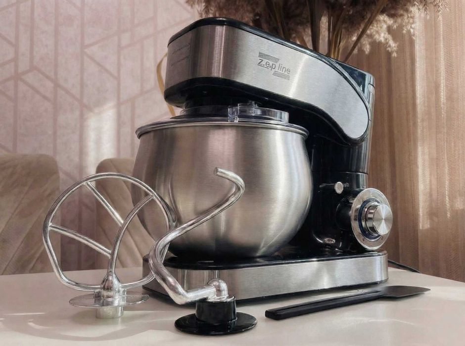 Тістоміс міксер комбайн кухонний тістомішалка тестомес з насадками 6л