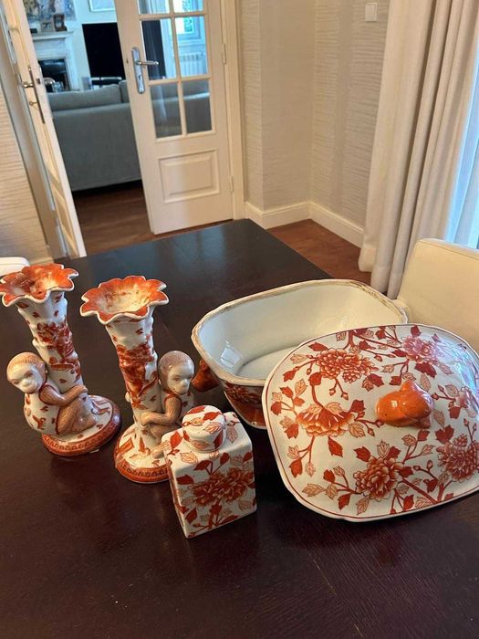 Conjunto Companhia das Indias - Loiça Laranja e Branca