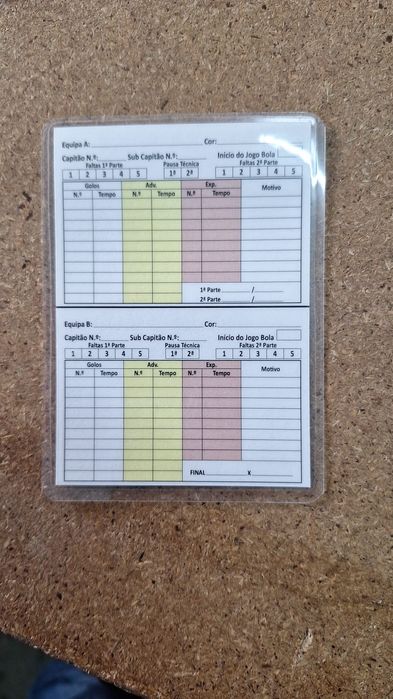 Cartão árbitro futsal