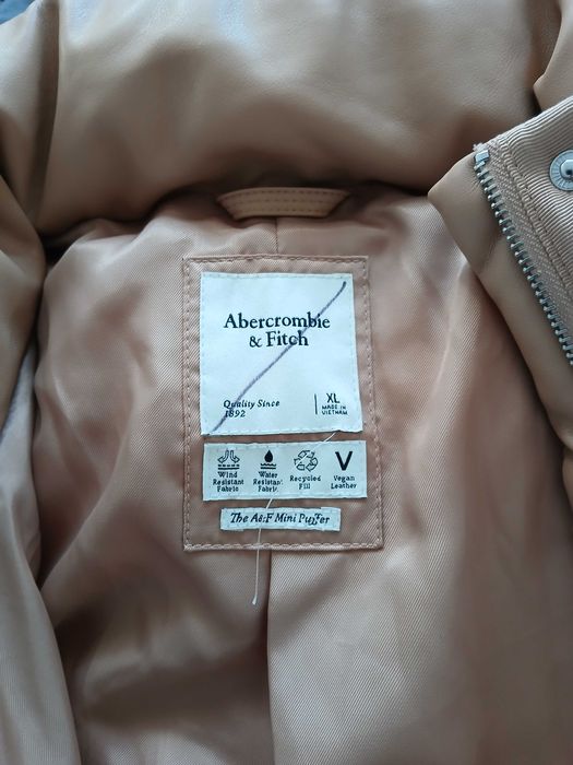 Пуховик куртка ABERCROMBIE & FITCH з веганської еко-шкіри