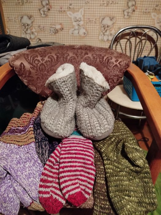 Носки Hand Made Зимнее Вязаные Безразмерные Комплект