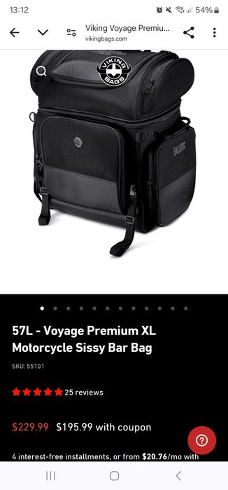 Mala de viagem para mota c/fivelas sissy bar