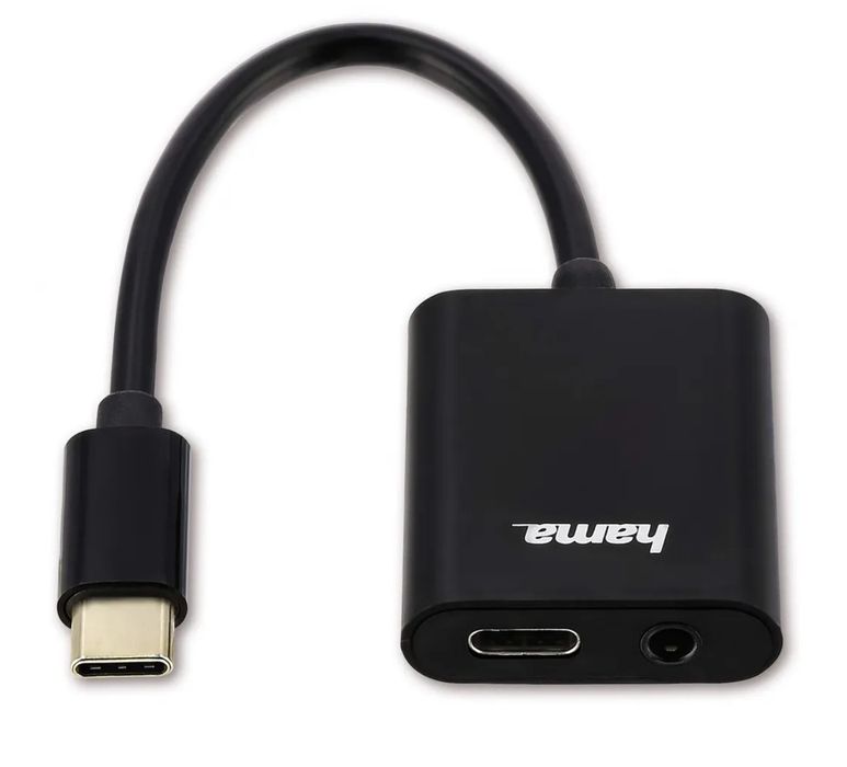Adaptador de áudio/carregamento USB-C 2 em 1 da Hama