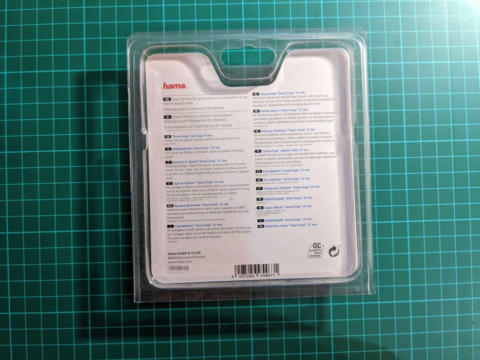Tampa Objetiva Smart-Snap HAMA 67mm
