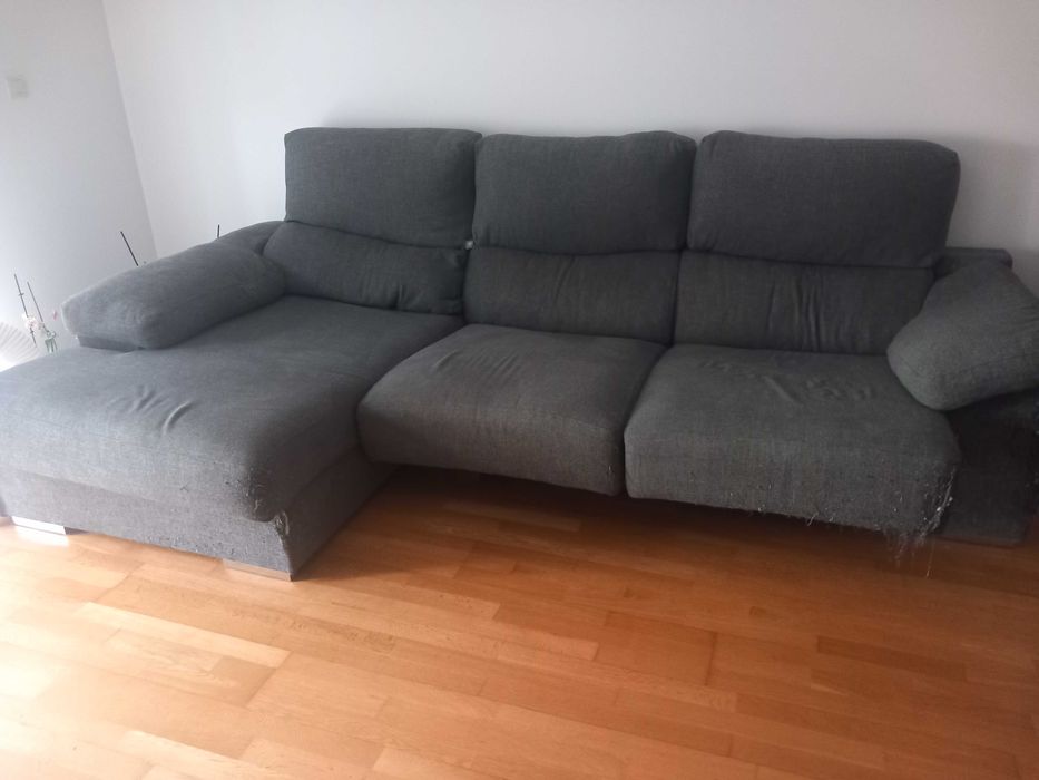 Sofa canto cinzento usado