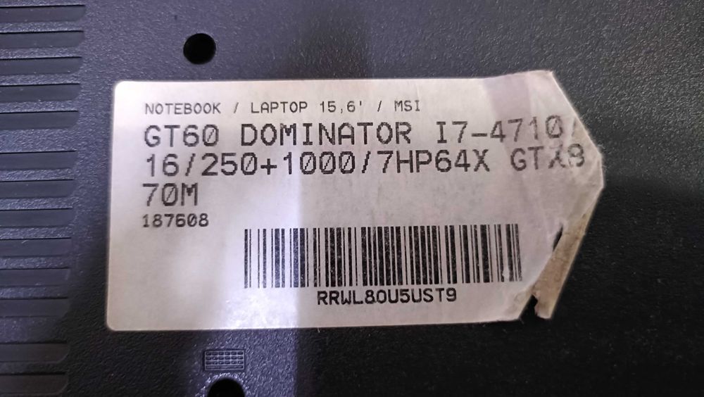 005 MSI GT60 Dominator