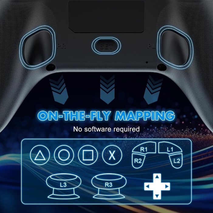 Kontroler bezprzewodowy Dinosoo RGB do PS5 z oświetleniem LED