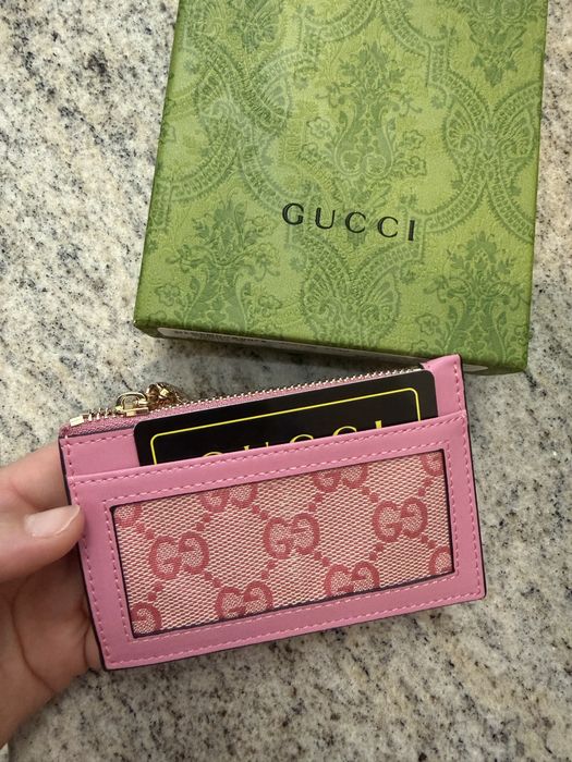 Rozowy porfel Cardholder Gucci nowy z pudelkiem