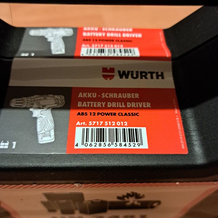 WURTH Wiertarko-wkrętarka akum. BS12-A +akum.2x2AH  NOWA