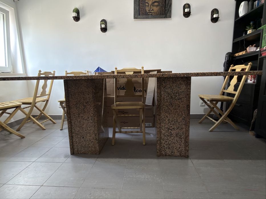 Mesa de granito 85x210 com pés