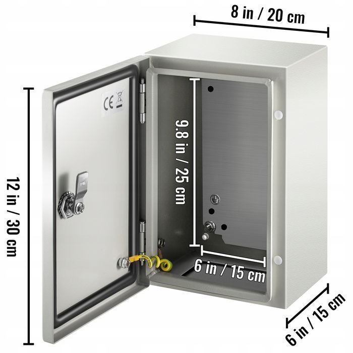 Vevor obudowa elektryczna stal węglowa 30x20x15 cm ip66 wodoodporna