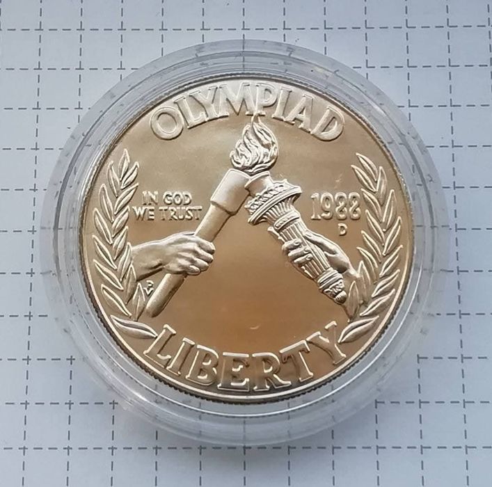 США 1 долар 1988р. (D) СРІБЛО. Олімпійські ігри в Сеулі. Сертифікат.