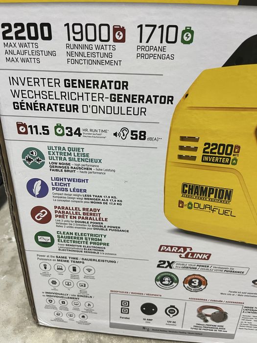 Gerador dual-fuel Champion 2200W