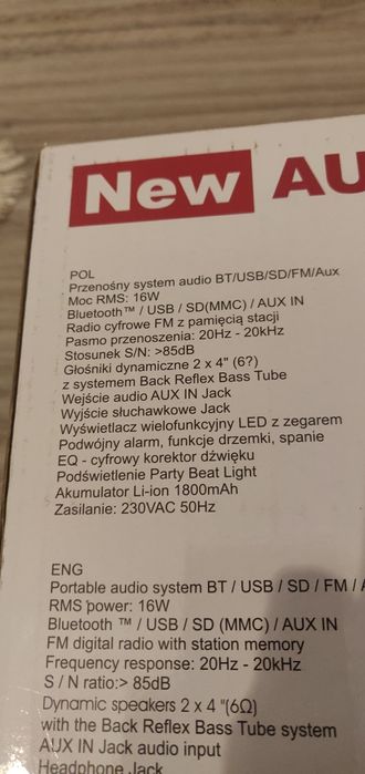 Przenośny system audio nowy