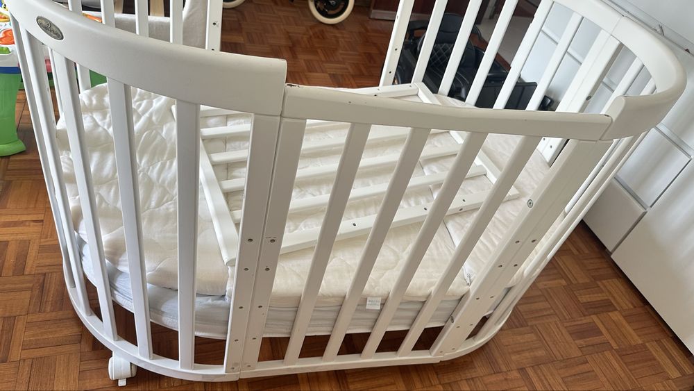 Berço Redondo Oval Branco (ComfortBaby SmartGrow 7in1)