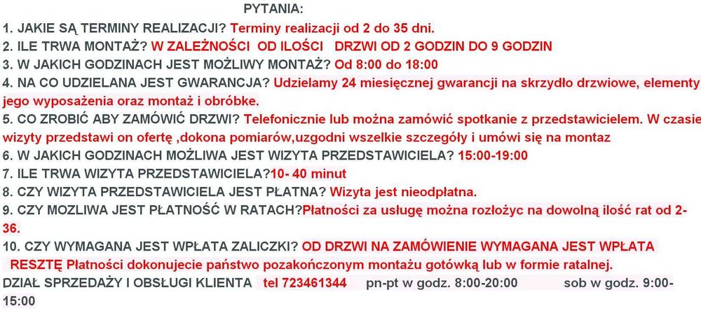 Drzwi  wewnętrzne  NA WYMIAR  maskowanie ościeżnicy kamuflaż futryn