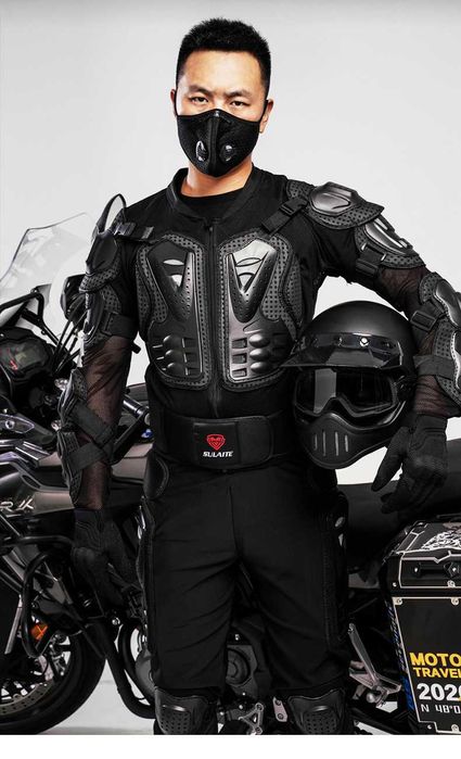 SULAITE Мото-черепаха ЧЁРНАЯ (мотокуртка) защита моноколеса