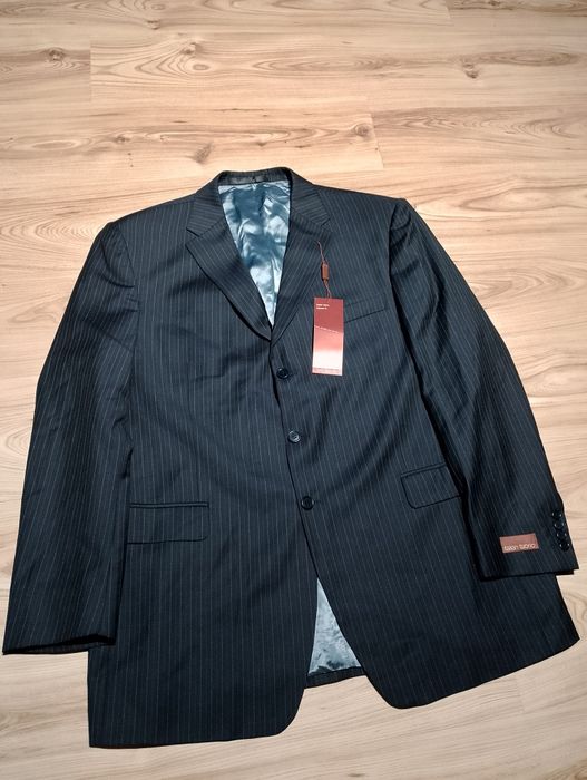 Nowa Wełniana Granatowa Marynarka Marks & Spencer Collezione