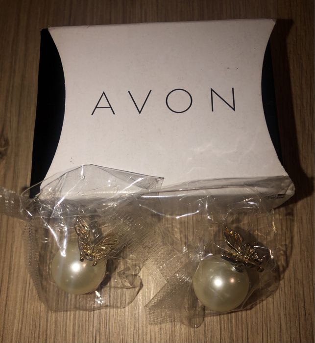 Kolczyki motylki z perłą Avon - Nowe :)