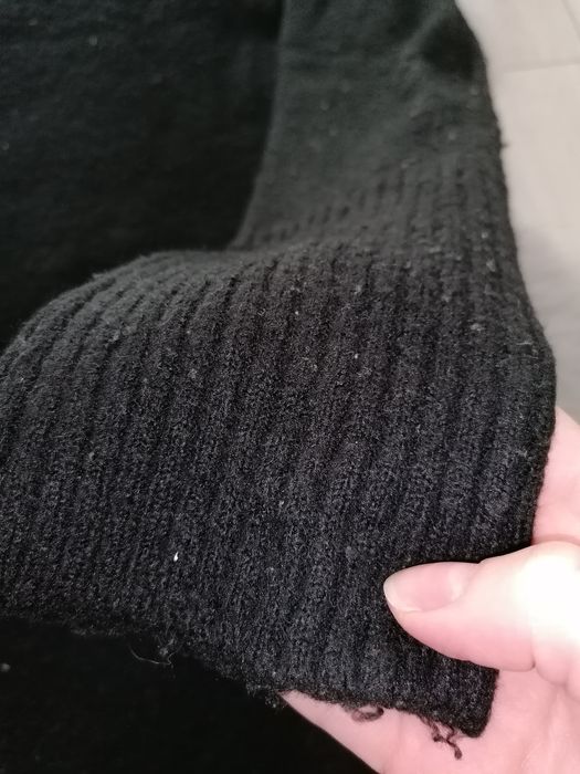 Długi czarny swetr sukienka rozmiar U