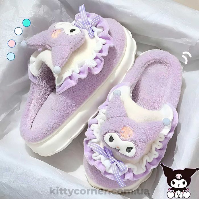 Тапочки домашні жіночі теплі капці kuromi куромі hello kitty 36-41