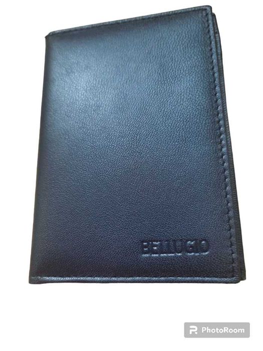 Granatowe eleganckie na karty skórzane!