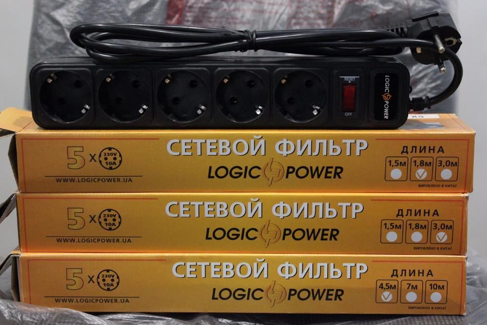 Сетевой фильтр удлинитель LogicPower LP-X5, 5 розеток