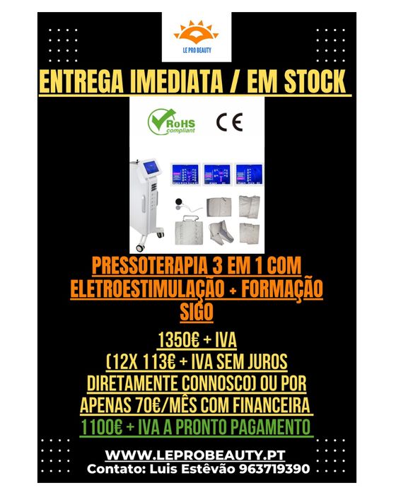 Pressoterapia digital 3 em 1 com eletroestimulação + Curso Dgert