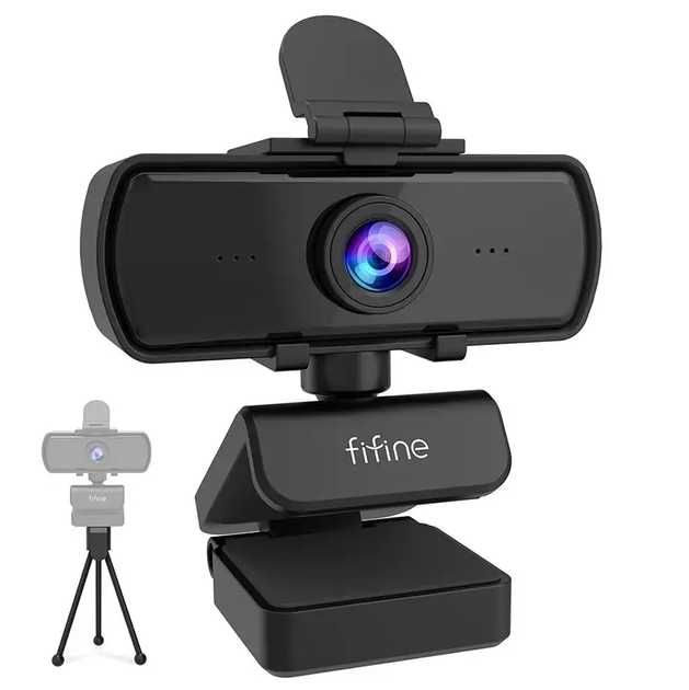 Веб камера 2K Fifine K420 з мікрофоном і штативом триногою webcam